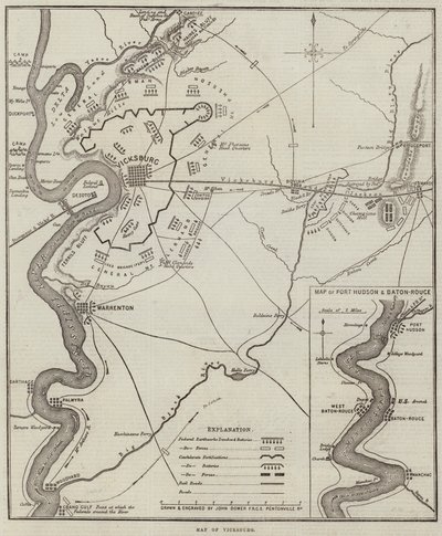 Map of Vicksburg by John Dower